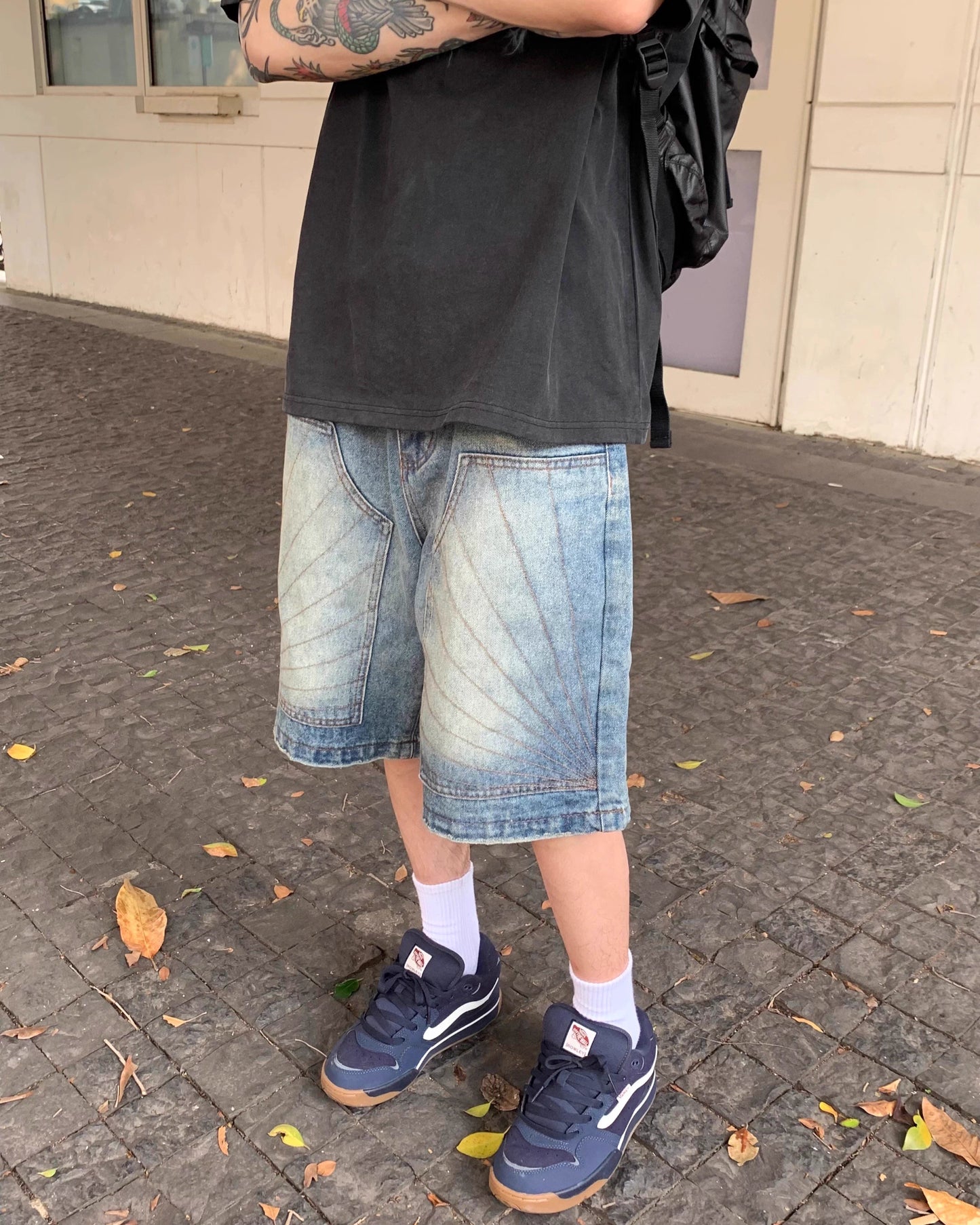 Sunburst Denim Shorts