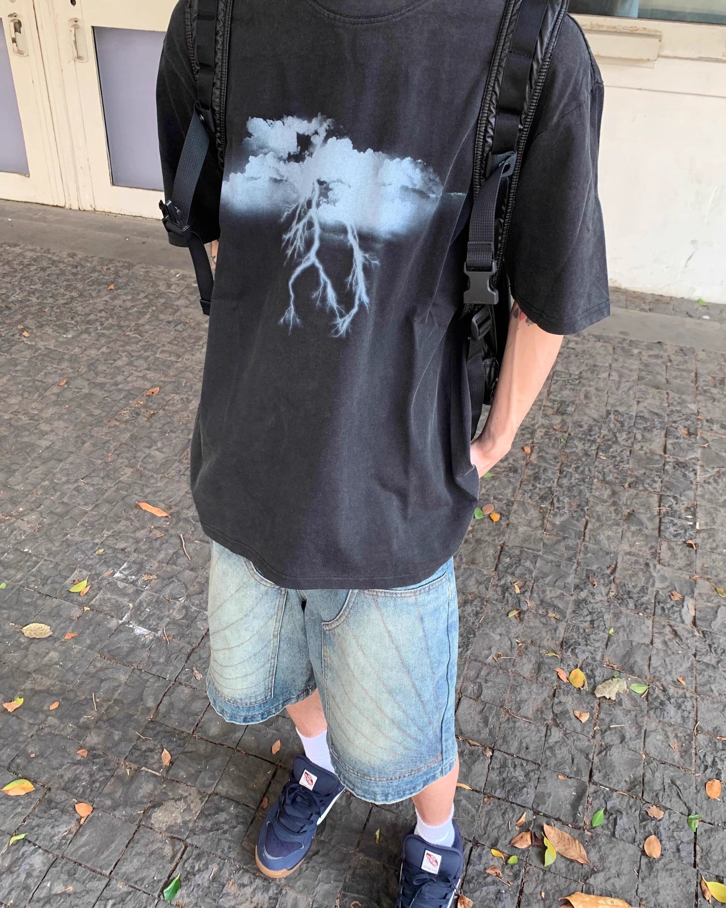 Sunburst Denim Shorts