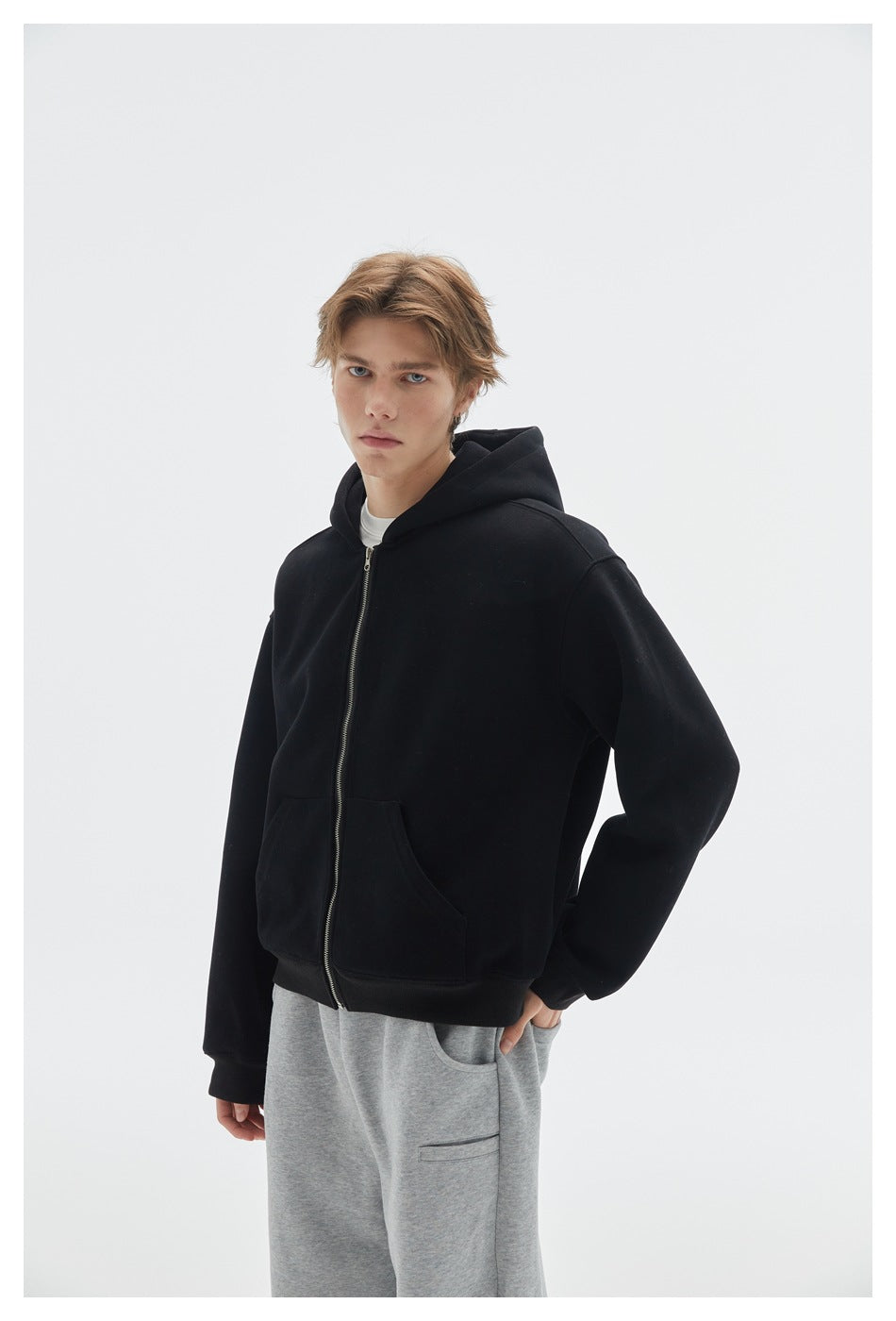 OUSWE national trend basic hoodie simple casual loose hooded