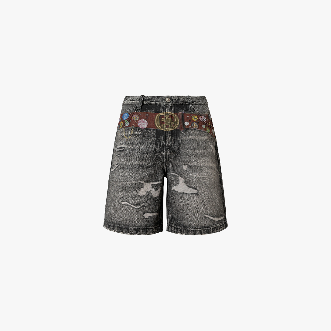 Belt Patch 3D Pants
