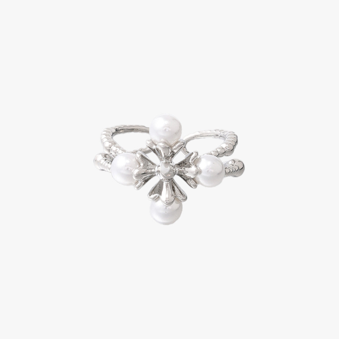 Pearl Cross Celestial Ring