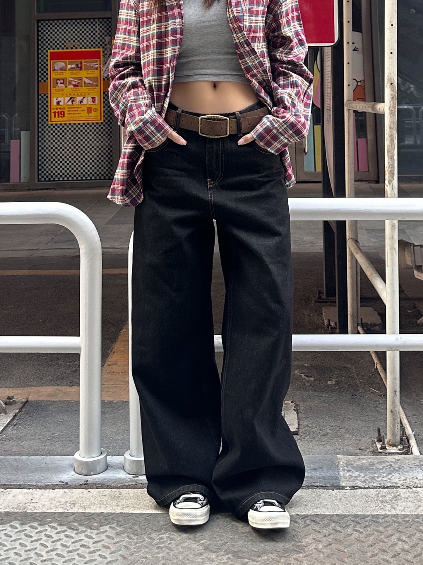 Straight Cut Denim Pants