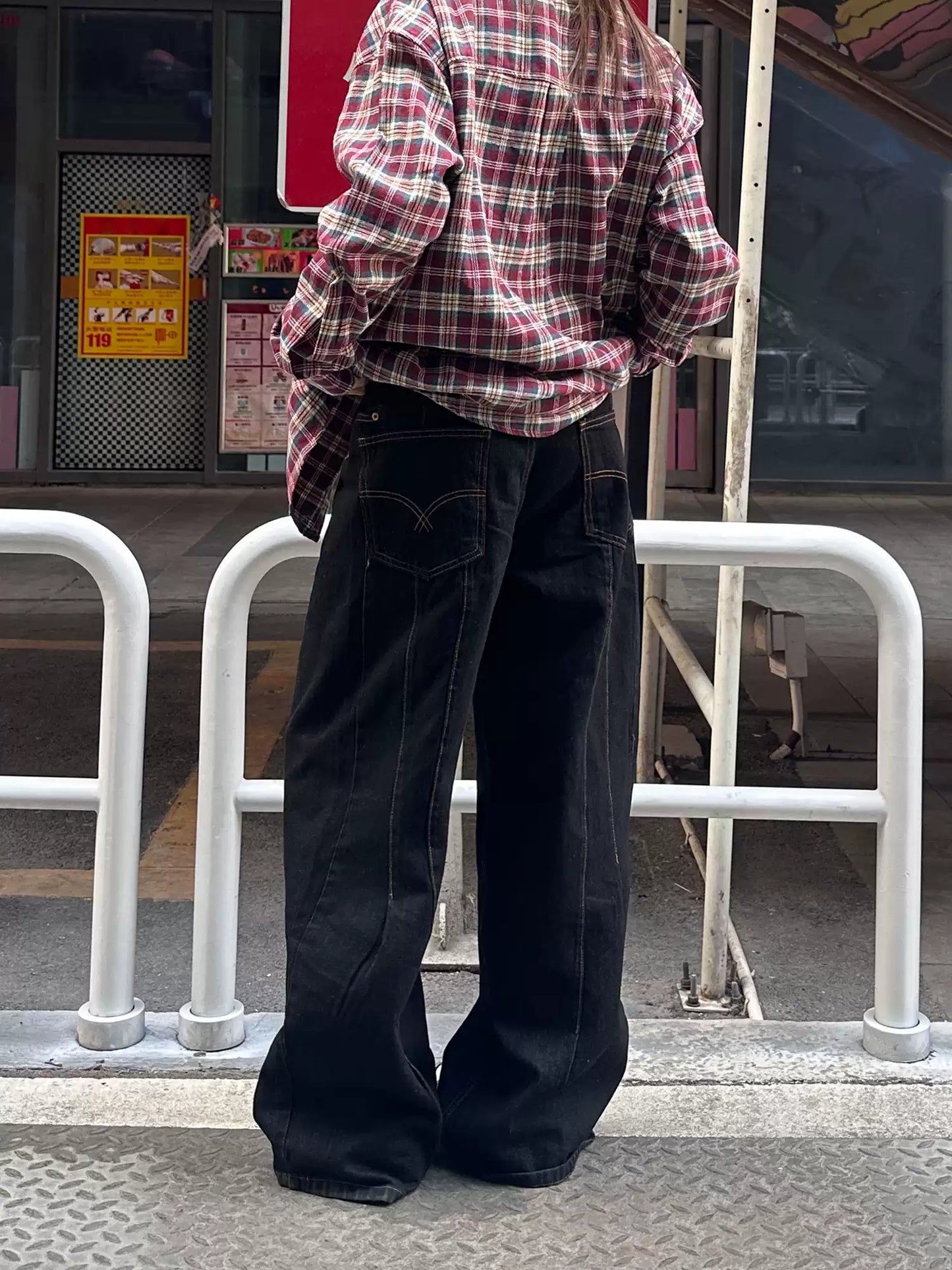 Straight Cut Denim Pants