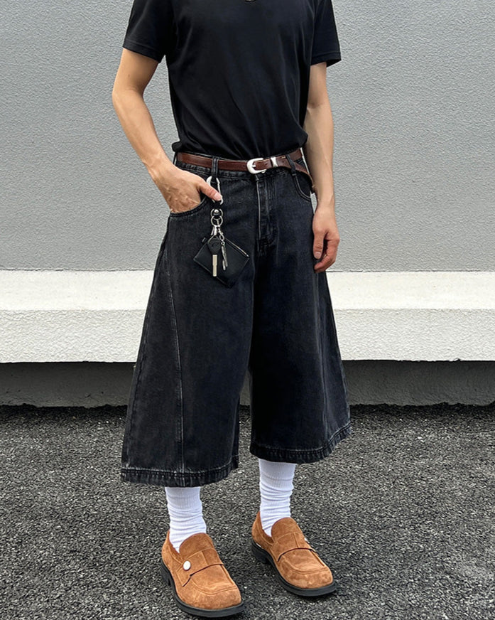 Black Denim Shorts