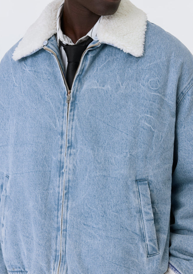 Jeansjacke mit Fleecefutter