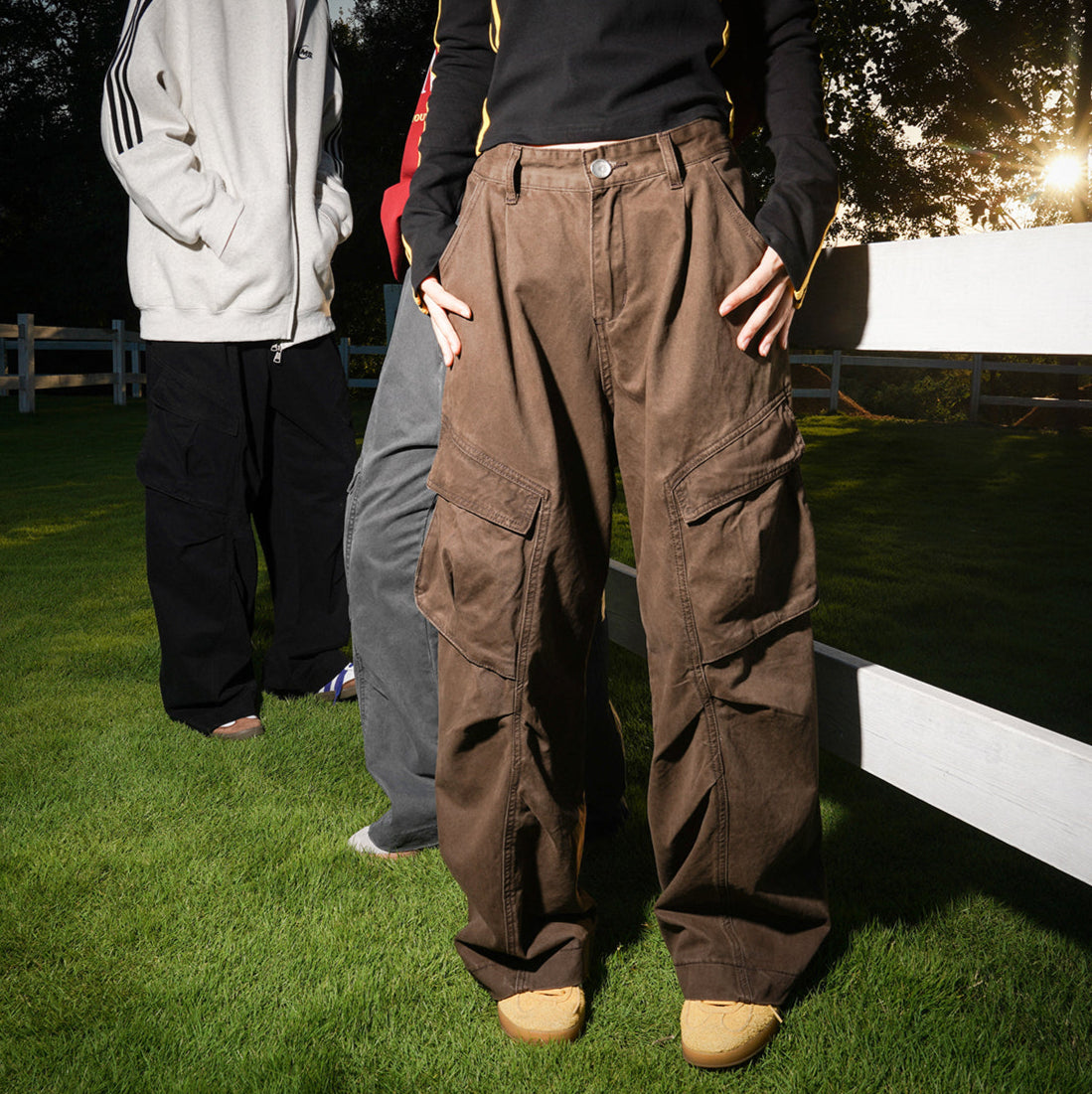 【タグ付き】C/N WASHER CURVED FLARE WIDE CARGO KanCan Signature 90's Wide Leg Cargo Stretch Jean - Women's