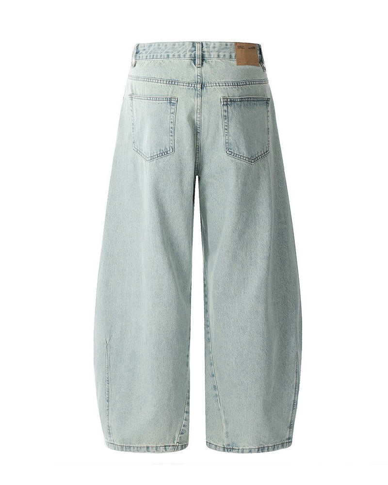 LIGHT WASH WIDE LEG DENIM PANTS image 11