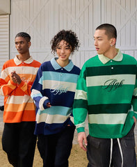 Striped Long Sleeve Polo Shirt