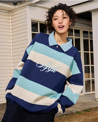 Striped Long Sleeve Polo Shirt