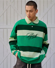 Striped Long Sleeve Polo Shirt