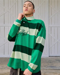 Striped Long Sleeve Polo Shirt