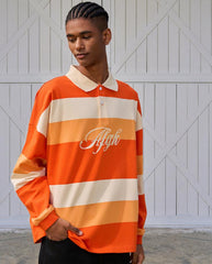 Striped Long Sleeve Polo Shirt