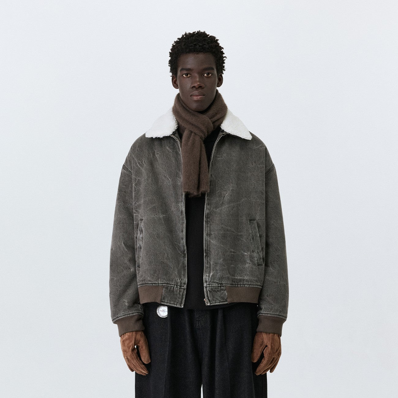 Jeansjacke mit Fleecefutter