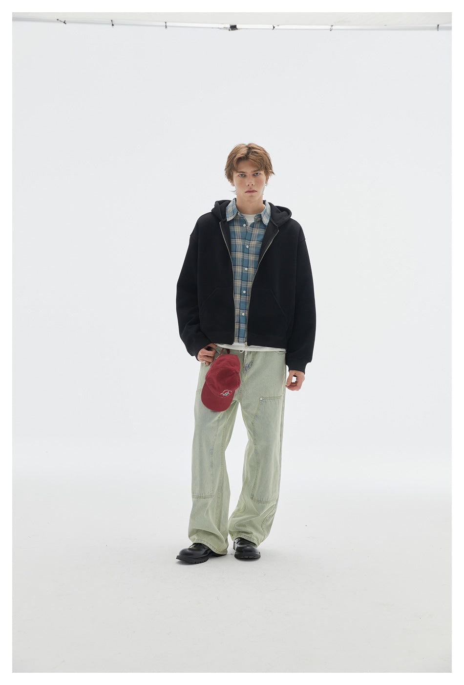 OUSWE national trend basic hoodie simple casual loose hooded