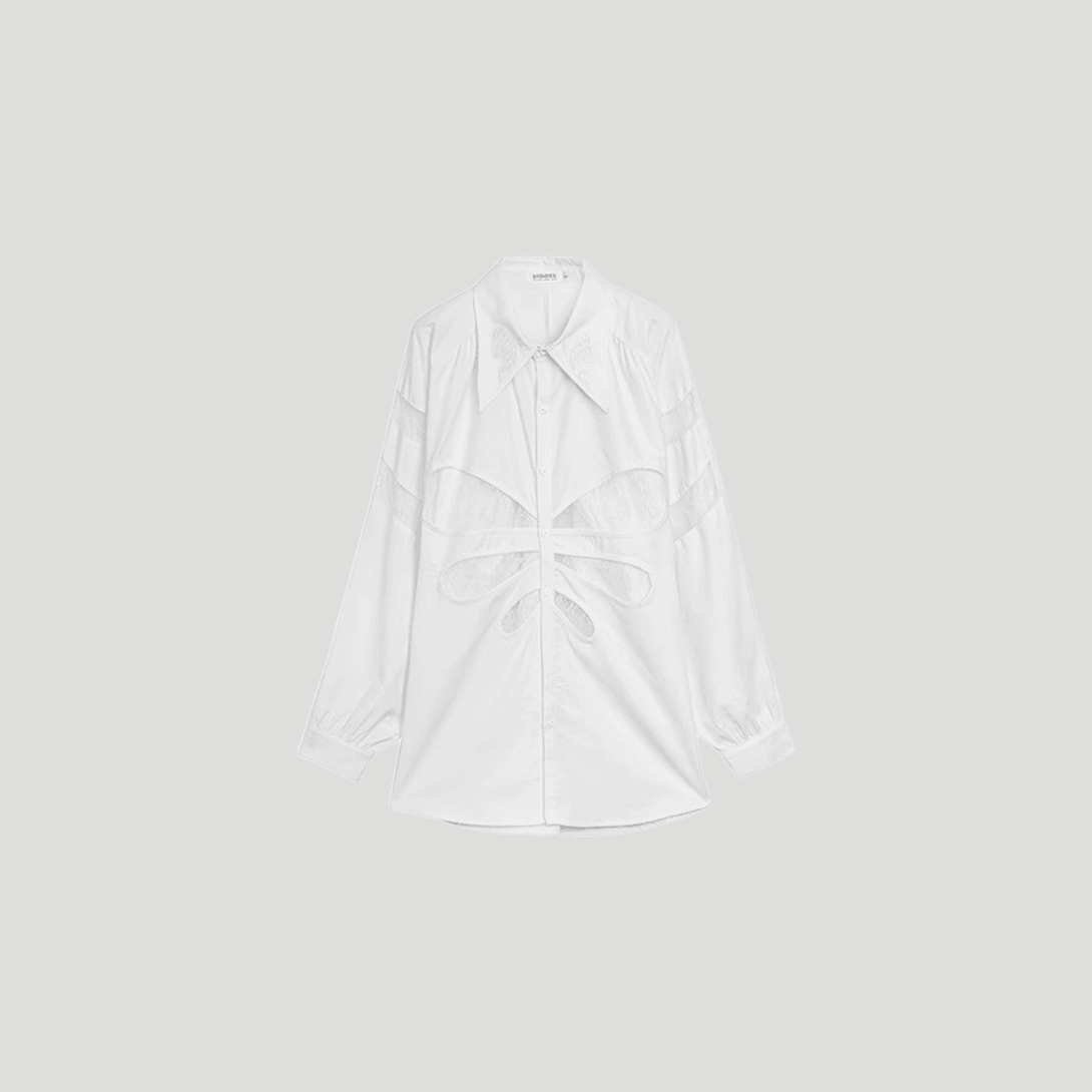 Butterfly Spliced White Shirt - VONVATCH