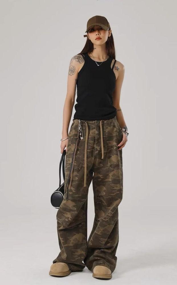 Camouflage Wide Leg Cargo - VONVATCH