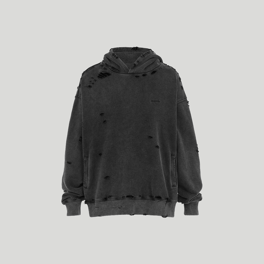 Damaged Washed Hoodie - VONVATCH