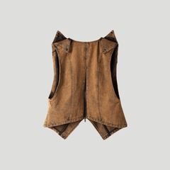 Distressed Brown Vest - VONVATCH