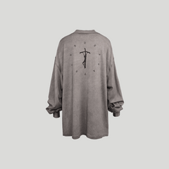 Distressed Round Neck Sweatshirt - VONVATCH