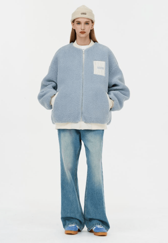 Double Sided Lamb Wool Cardigan Cotton Coat - VONVATCH