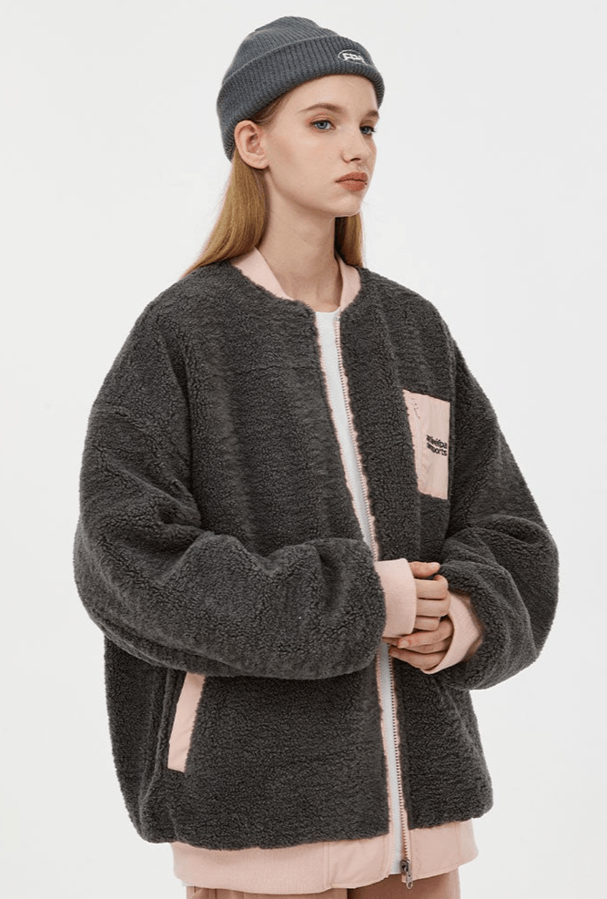 Double Sided Lamb Wool Cardigan Cotton Coat - VONVATCH