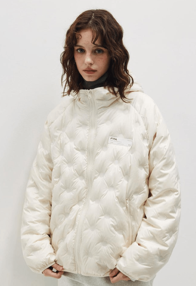 Embossed Hooded Down Jacket - VONVATCH