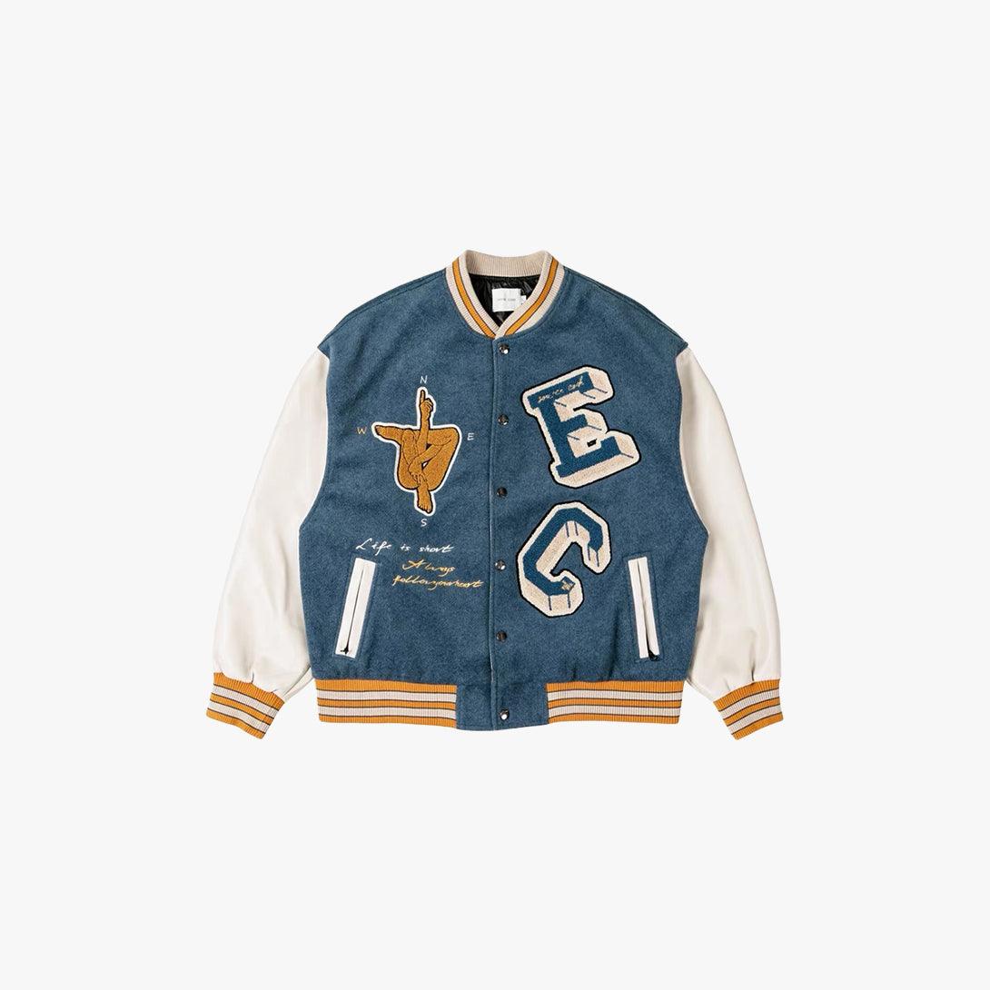 Embroidered Baseball Varsity Jacket - VONVATCH