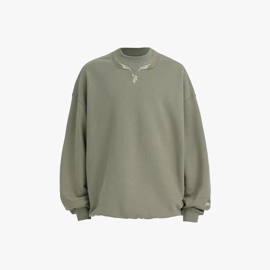 Embroidery Round Neck Sweatshirt - VONVATCH