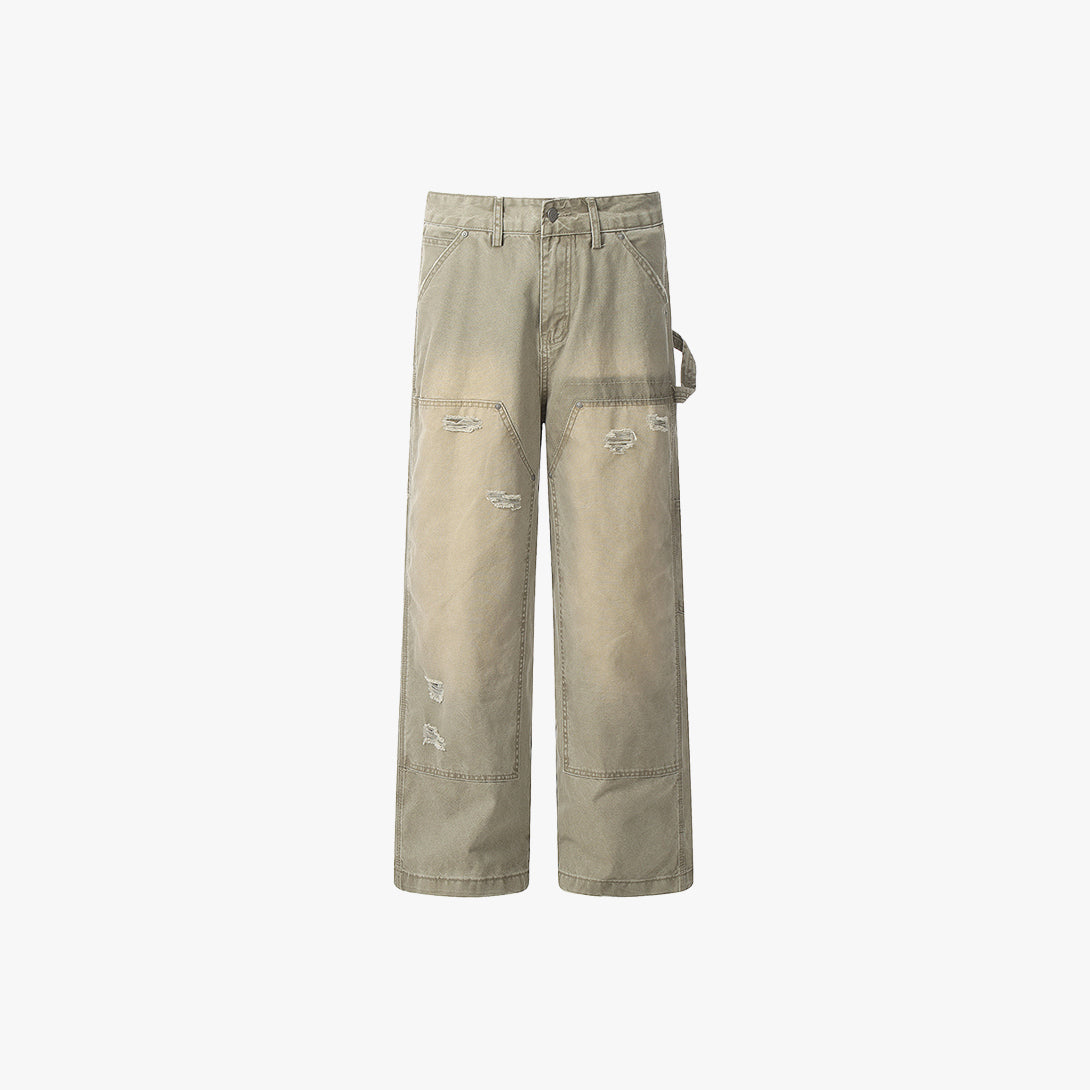 Distressed-Hose mit doppeltem Knie