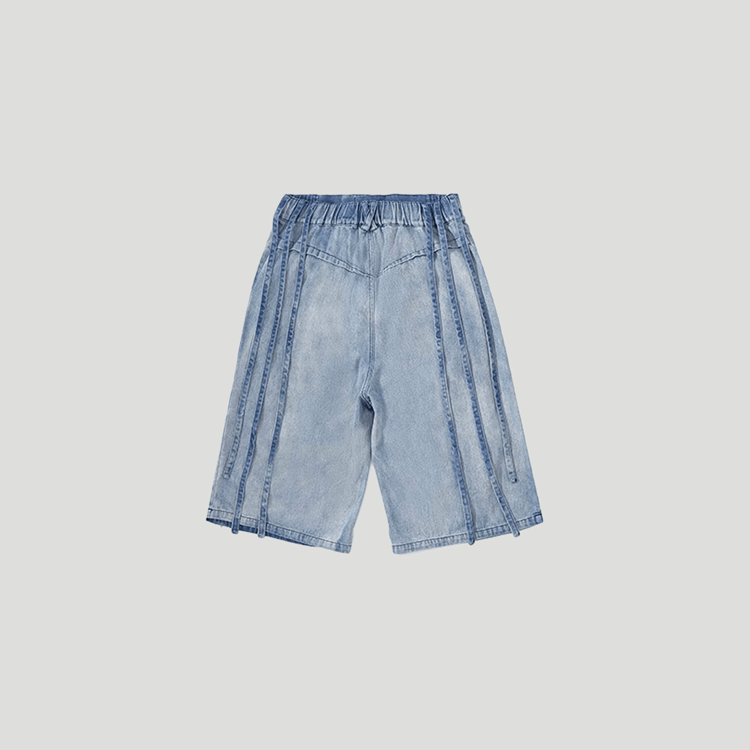 Loose Straight Leg Jeans Shorts - VONVATCH