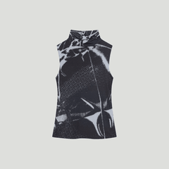 Mesh High Neck Sleeveless Vest - VONVATCH