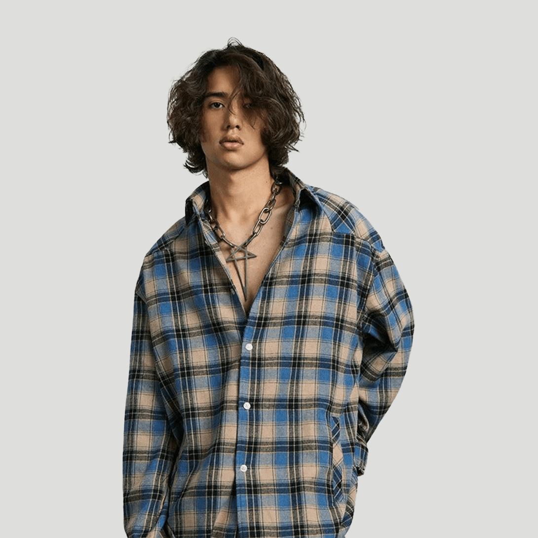 Raw Embroidery Plaid Shirt - VONVATCH