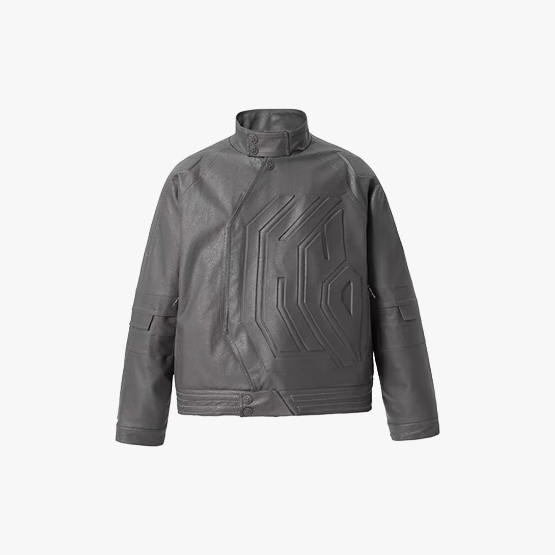 Steel-Printed Leather Jacket - VONVATCH