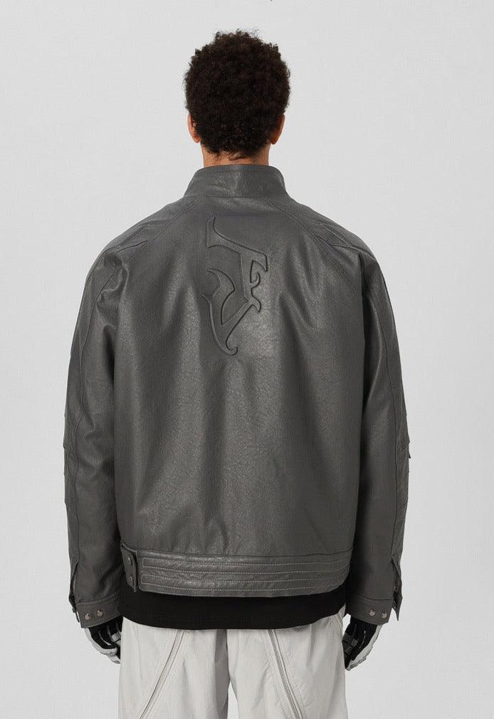 Steel-Printed Leather Jacket - VONVATCH