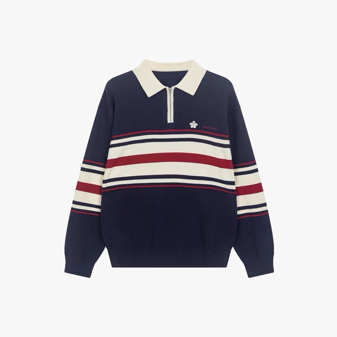 Striped Long Sleeved Polo Shirt - VONVATCH