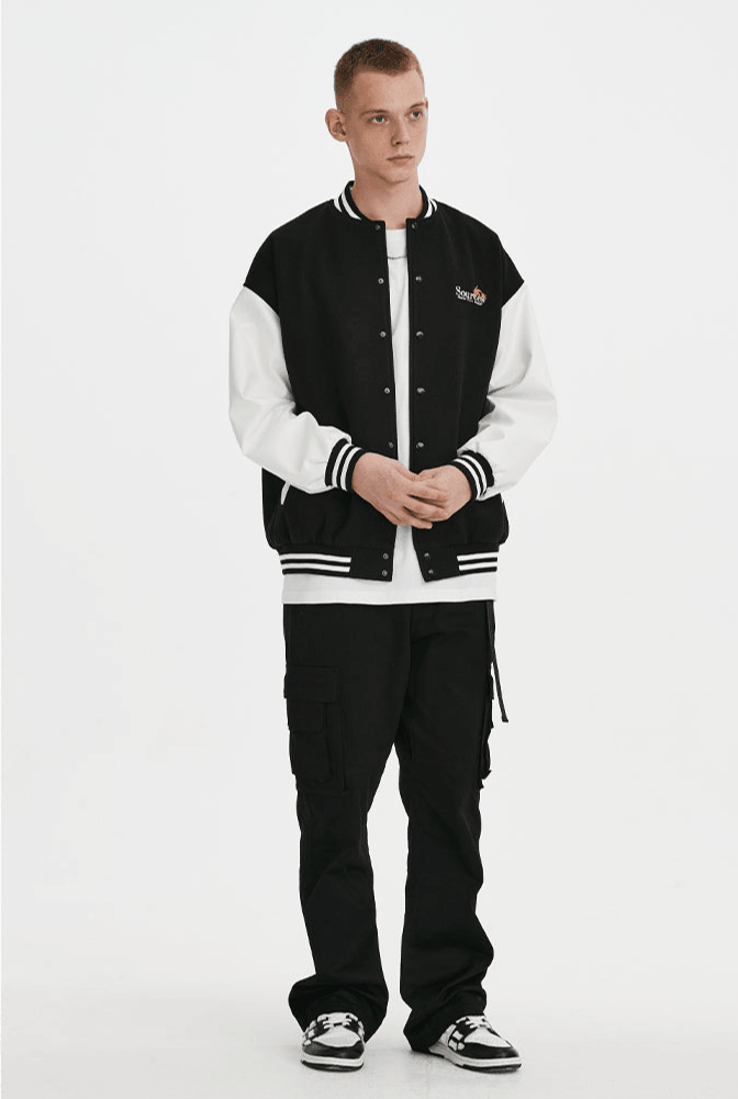 Towel Embroidered Baseball Varsity Jacket - VONVATCH