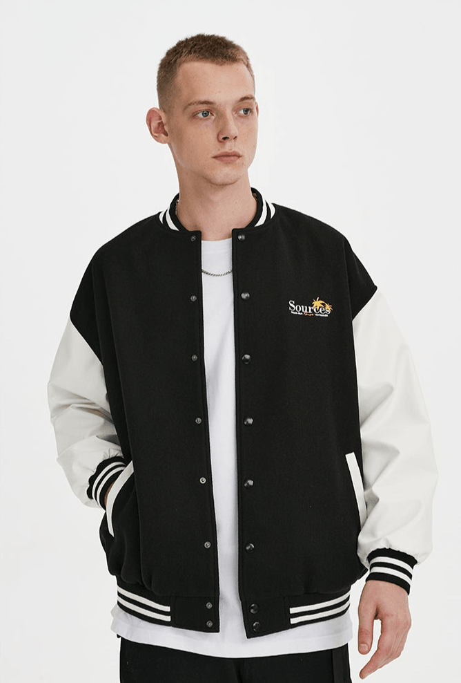 Towel Embroidered Baseball Varsity Jacket - VONVATCH