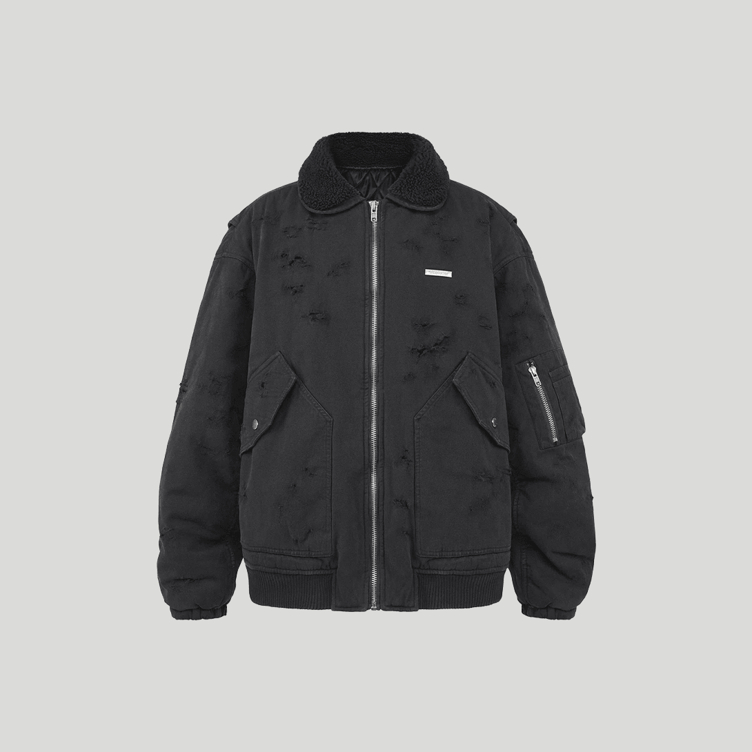 Washed Cotton Zipper Jacket - VONVATCH