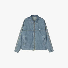 Washed Raw Edge Denim Jacket - VONVATCH